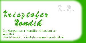 krisztofer mondik business card